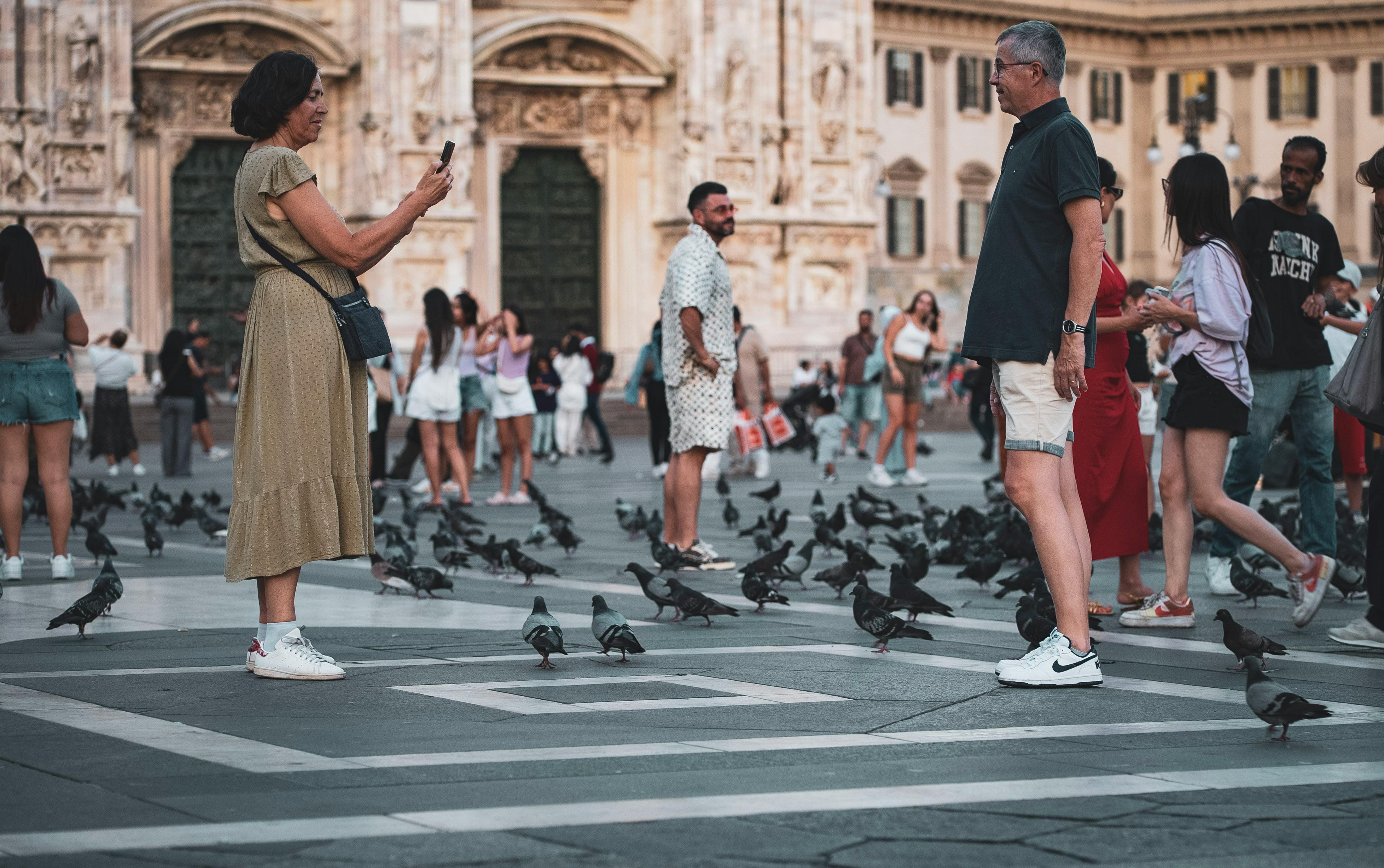 People chatting at a cozy Italian café